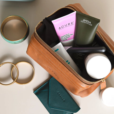 Casupo 7.5 Inch Leather Toiletry Bag – Sustainable Travel Pouch | Handmade in USA CASUPO  Dopp Toiletry Bag