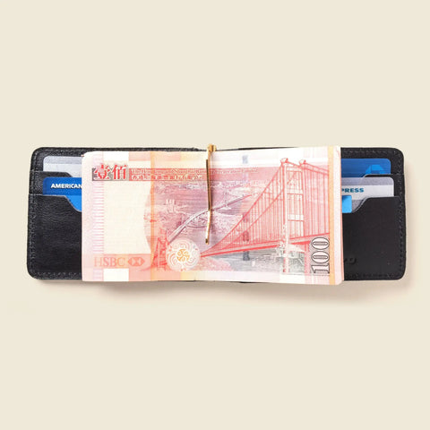 Casupo Bifold Black Leather Wallet 4.5 Inch – Money Clip | Handmade in USA CASUPO  Money Clip Wallet