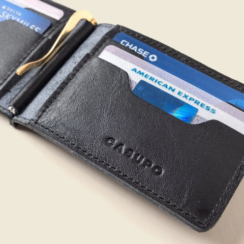 Casupo Bifold Black Leather Wallet 4.5 Inch – Money Clip | Handmade in USA CASUPO  Money Clip Wallet