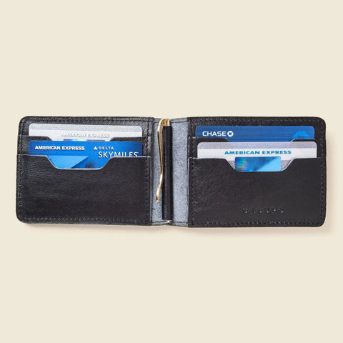 Casupo Bifold Black Leather Wallet 4.5 Inch – Money Clip | Handmade in USA CASUPO  Money Clip Wallet