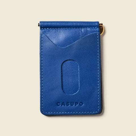 Casupo Cobalt Money Clip Wallet – 4.25 Inch Full Grain Leather | Handmade in USA CASUPO  Money Clip Wallet