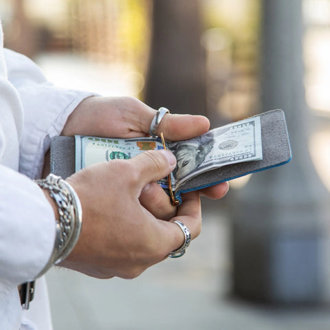 Casupo Cobalt Money Clip Wallet – 4.25 Inch Full Grain Leather | Handmade in USA CASUPO  Money Clip Wallet