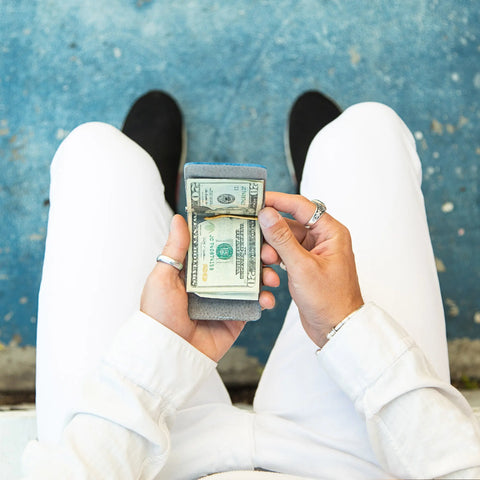 Casupo Cobalt Money Clip Wallet – 4.25 Inch Full Grain Leather | Handmade in USA CASUPO  Money Clip Wallet