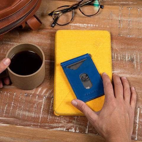 Casupo Cobalt Money Clip Wallet – 4.25 Inch Full Grain Leather | Handmade in USA CASUPO  Money Clip Wallet