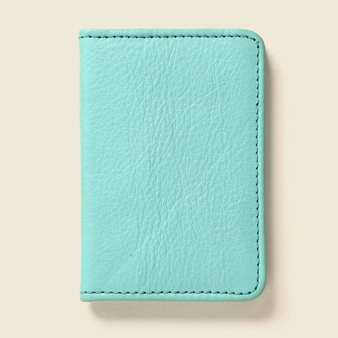 Casupo Compact RFID Leather Wallet 4 Inch – Minimalist Baby Blue Handmade in USA CASUPO  Small Bifold