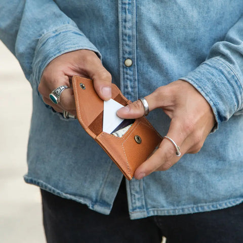 Casupo Mini Envelope Wallet 4.5 Inch – Natural Leather | Handmade in USA CASUPO  Envelope Wallet