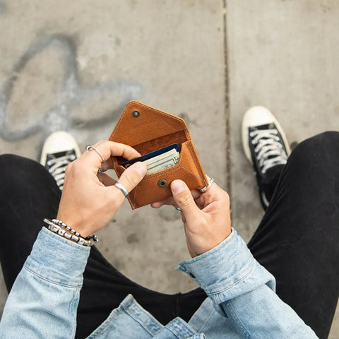 Casupo Mini Envelope Wallet 4.5 Inch – Natural Leather | Handmade in USA CASUPO  Envelope Wallet