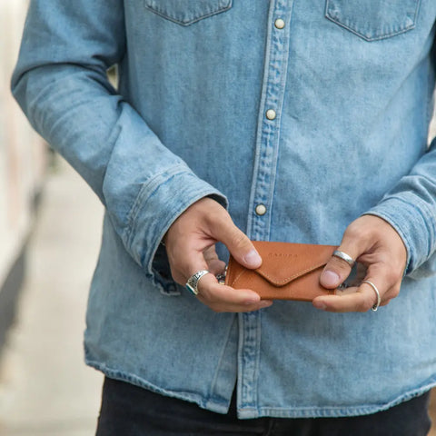 Casupo Mini Envelope Wallet 4.5 Inch – Natural Leather | Handmade in USA CASUPO  Envelope Wallet