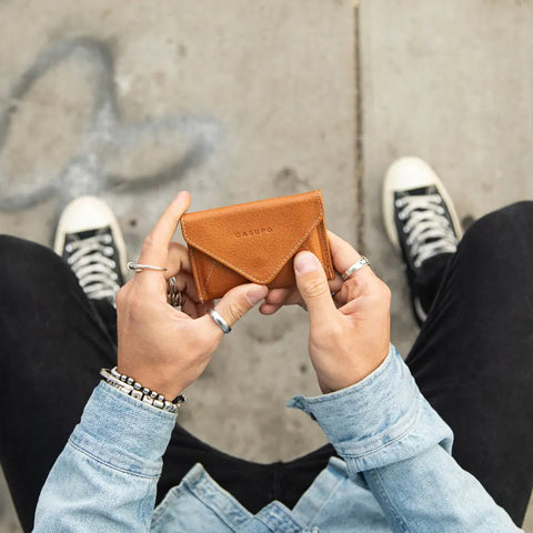 Casupo Mini Envelope Wallet 4.5 Inch – Natural Leather | Handmade in USA CASUPO  Envelope Wallet