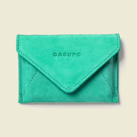 Casupo Mini Envelope Wallet 4.5x3 Inch – RFID Blocking Full-Grain Leather Wallet Mint Green | Made in USA CASUPO  Envelope Wallet