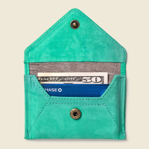 Casupo Mini Envelope Wallet 4.5x3 Inch – RFID Blocking Full-Grain Leather Wallet Mint Green | Made in USA CASUPO  Envelope Wallet