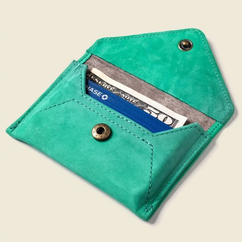 Casupo Mini Envelope Wallet 4.5x3 Inch – RFID Blocking Full-Grain Leather Wallet Mint Green | Made in USA CASUPO  Envelope Wallet