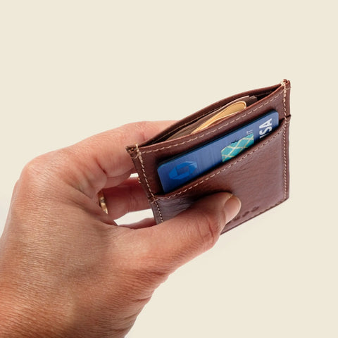Casupo Minimalist Leather Wallet – 2.75x4 Inch Chocolate | Handmade in USA CASUPO  Slim Card Holder