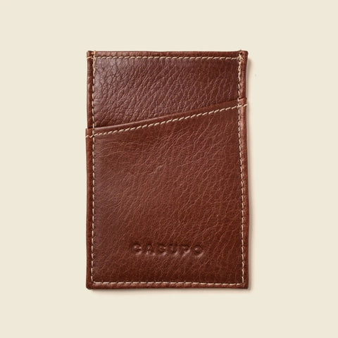 Casupo Minimalist Leather Wallet – 2.75x4 Inch Chocolate | Handmade in USA CASUPO  Slim Card Holder