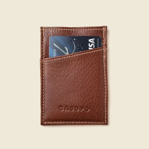 Casupo Minimalist Leather Wallet – 2.75x4 Inch Chocolate | Handmade in USA CASUPO  Slim Card Holder