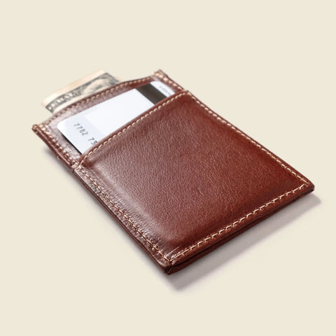 Casupo Minimalist Leather Wallet – 2.75x4 Inch Chocolate | Handmade in USA CASUPO  Slim Card Holder