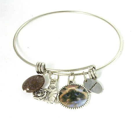 Cat Lover Charm Bangle Bracelet – Handmade Pet-Themed Jewelry Accessory | Made in USA Michelle Marie Boutique  Bracelet