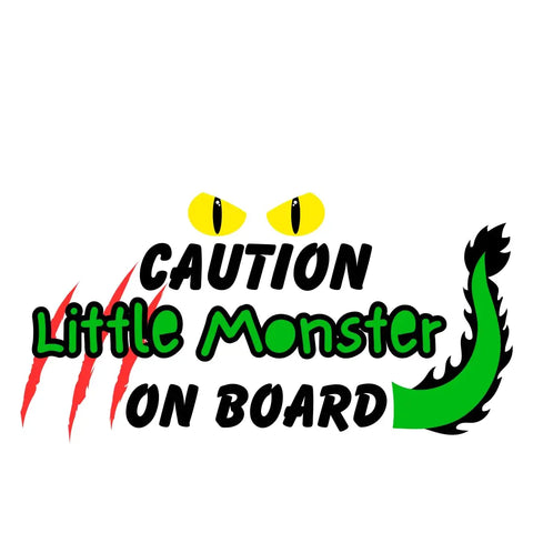 Caution Little Monster On Board Bumper Sticker – Made in USA Chatelet Manufacturing 