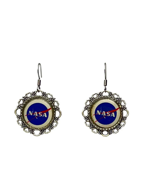 Delicate NASA Filigree Pendant & Earring Set | Silver | Space Fan Gift Michelle Marie Boutique  Jewelry Sets