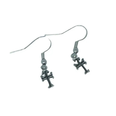 Celtic Cross Charm Earrings – Pewter and Stainless Steel Religious Jewelry | Made in USA Boxed Gift Michelle Marie Boutique  Earrings