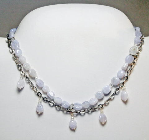 Chalcedony Gemstone Necklace Michelle Marie Boutique  Necklace
