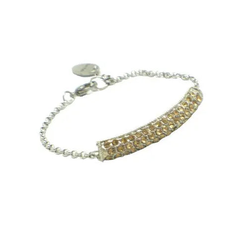 Champagne Crystal Bar Silver Chain Bracelet Adjustable 6.75 to 8 Inch – Elegant Jewelry Gift | Made in USA Michelle Marie Boutique  Bracelet