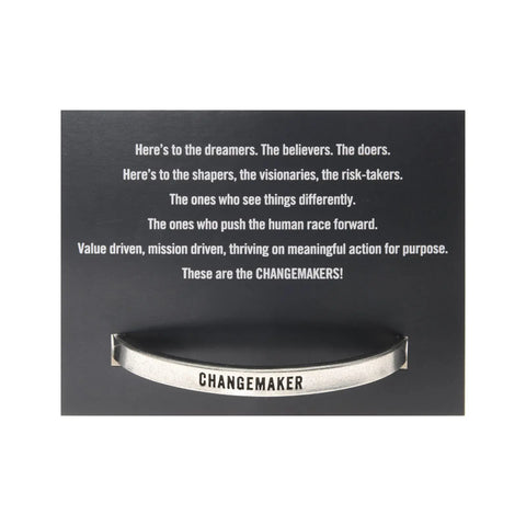 Changemaker Inspirational Open Cuff Bracelet – Recycled Pewter Wristband | Handcrafted in USA Whitney Howard Designs  Cuff Bracelets