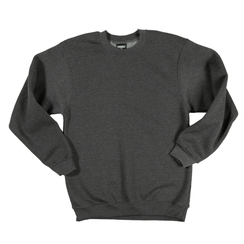 Heavyweight Heather Charcoal Crewneck Sweatshirt – 9.5 oz Fleece Lined | Made in USA Proudly USA  Fleece