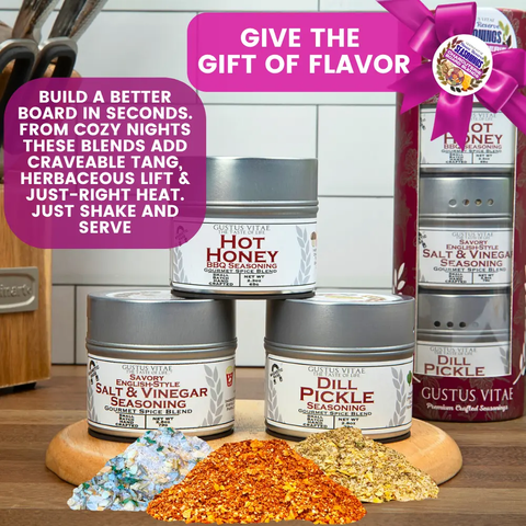 Charcuterie Board Seasoning Trio Gift Set of 3 – House Favorite Blends | Handcrafted Spices in California Gustus Vitae  Collections & Gift Sets