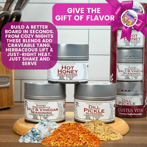 Charcuterie Board Seasoning Trio Gift Set of 3 – House Favorite Blends | Handcrafted Spices in California Gustus Vitae  Collections & Gift Sets