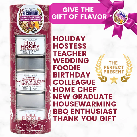 Charcuterie Board Seasoning Trio Gift Set of 3 – House Favorite Blends | Handcrafted Spices in California Gustus Vitae  Collections & Gift Sets