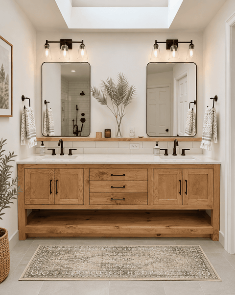 Custom Double Sink Bathroom Vanity – Solid Wood Storage Cabinet with Drawers | Made in USA | Model #1016 Limitless Woodworking  item