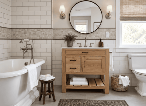 Custom Single Sink Bathroom Vanity – Handcrafted White Pine Wood Cabinet | Made in USA | Model #1044 Limitless Woodworking  item
