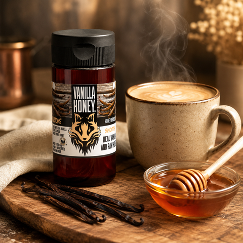 Vanilla Infused Raw Honey 10oz – Gourmet Natural Sweetener Made with Tahitian Beans | Made in USA Honey Badgers Bee Farm  Honey