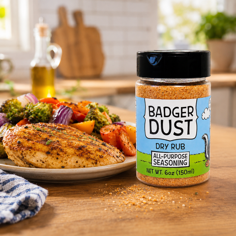 Badger Dust 6oz All-Purpose Seasoning Blend – Honey Powder Dry Rub for Meats and Veggies | Made in USA Honey Badgers Bee Farm 