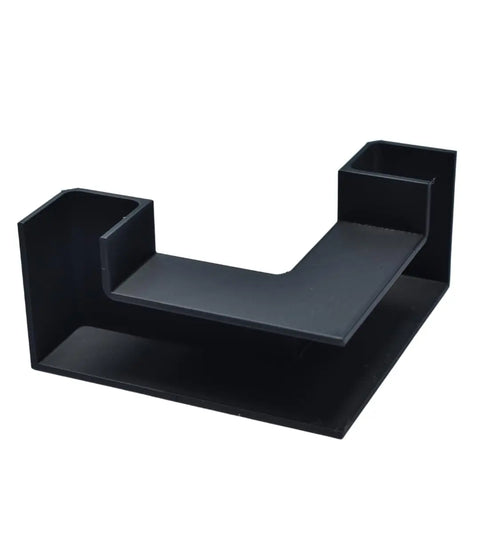 The Chatelet Aquarium Underground Tunnel by Chatelet Manufacturing is a black, U-shaped plastic bracket with raised edges, perfect as a support or holder for aquarium decor or as an underground tunnel and hideout for fish and shrimp.