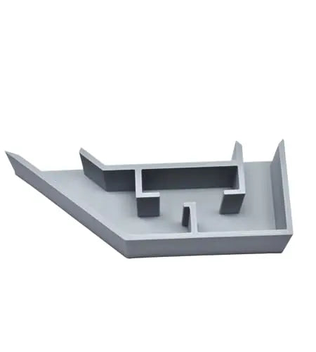 The Chatelet Aquarium Underground Tunnel by Chatelet Manufacturing is a unique gray, geometric plastic tray with divided compartments and a slanted edge—perfect as decor or a hideout in your fish or shrimp aquarium. Made in USA.