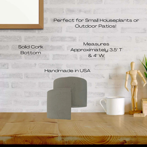 Chatelet Concrete Small Planter 4 Inch - Abstract Design | Made in USA Chatelet Manufacturing 