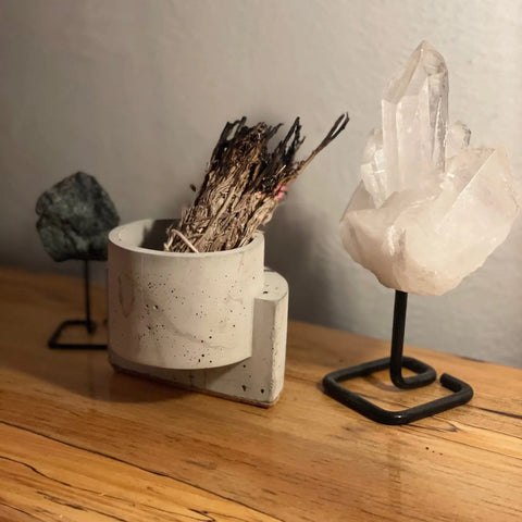 Chatelet Concrete Small Planter 4 Inch - Abstract Design | Made in USA Chatelet Manufacturing 