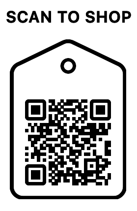 A white price tag with a black outline and top hole showcases a QR code—scan to explore the Chemo Beanies® Scarves - Delia, comfortable slip-on headwear designed for hair loss by Chemo Beanies®.