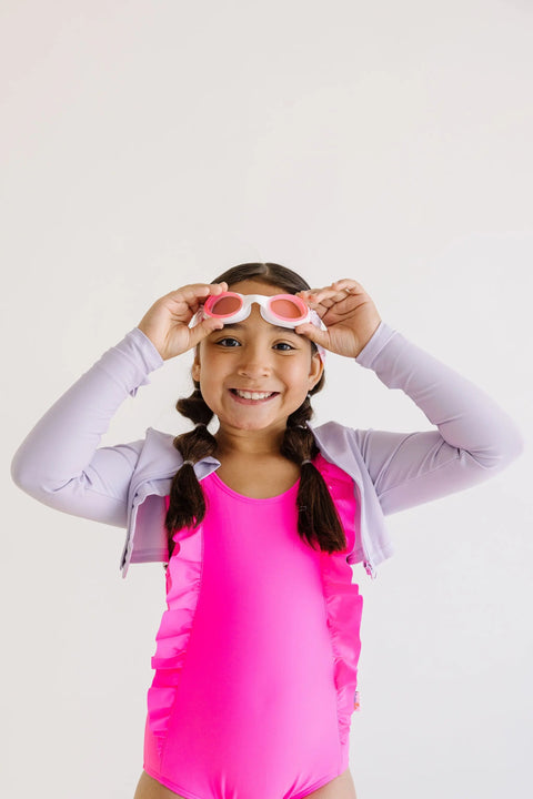 Cherry Charms Print Swim Goggles For Kids and Adults – Tangle-Free Strap – Anti-Fog Pink Lenses | Assembled In USA Splash Place  Swim Goggles