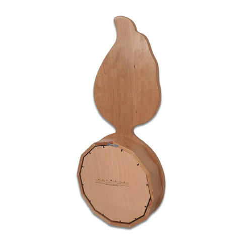 The Cherry Ammo Pisspot Shadow Box by Legacies of America Woodworking Company features Cherry Hardwood with a round, flat base and tall, flame-like curved top, shown against a white background.