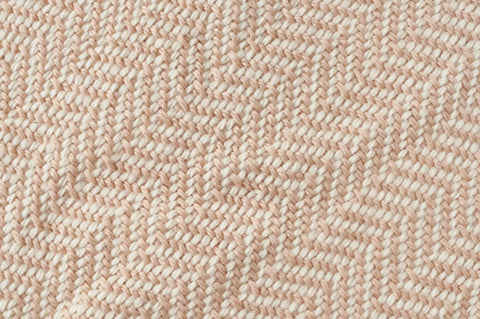 Close-up of the Chevron Pattern Soft Wool Throw Size Blanket by American Blossom Linens in beige and white, showcasing its super soft texture, detailed zigzag design, and interlaced threads.