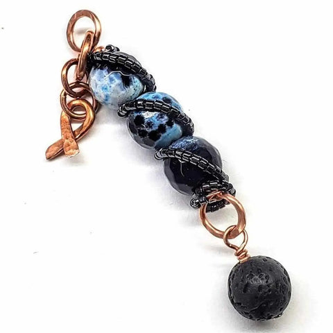 Child Abuse Prevention Gemstone Pendant Necklace – Fire Crackle Agate Beads | Handmade In USA Alexa Martha Designs  Pendant