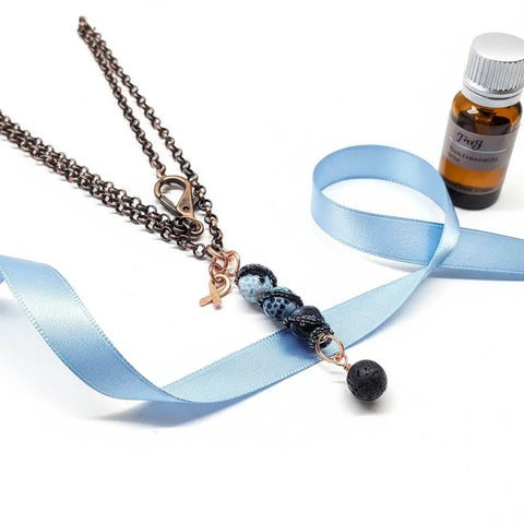 Child Abuse Prevention Gemstone Pendant Necklace – Fire Crackle Agate Beads | Handmade In USA Alexa Martha Designs  Pendant