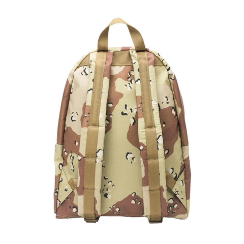 The MIS Daypack - Chocochip Desert Camo is a water-resistant backpack with two adjustable tan shoulder straps and a tan top handle, shown on a white background.