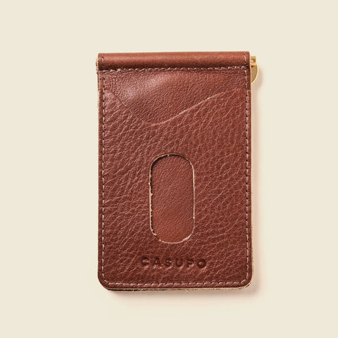 Chocolate 4 Inch Full Grain Leather Money Clip Wallet – Handmade in USA CASUPO  Money Clip Wallet 70.00 None