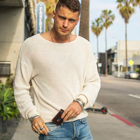 Chocolate 4 Inch Full Grain Leather Money Clip Wallet – Handmade in USA CASUPO  Money Clip Wallet