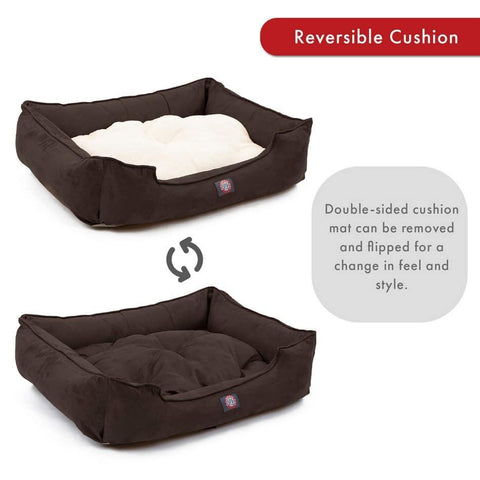Reversible Suede Pet Lounge Bed – Plush Comfort Cushion | Made in USA Majestic Pet 