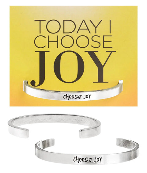 Choose Joy Inspirational Pewter Cuff Bracelet – Handcrafted Affirmation Jewelry | Made in USA Whitney Howard Designs  Cuff Bracelets